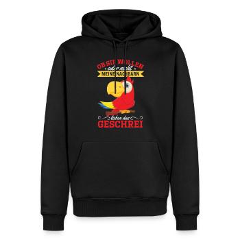Papagei Vogel Spruch Papagei - Männer Premium Bio Hoodie - Schwarz - Vorne - Nico (187cm)