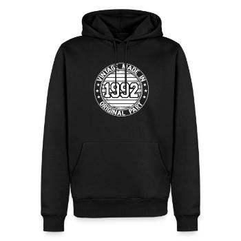 Vintage Made In 1992 Pièce originale Anniversaire 1992 - Sweat à capuche Premium bio Homme - noir - Devant - Nico (187cm)