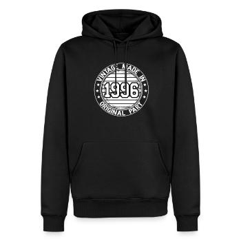 Vintage Made In 1996 Original Part Geburtstag 1996 - Männer Premium Bio Hoodie - Schwarz - Vorne - Nico (187cm)