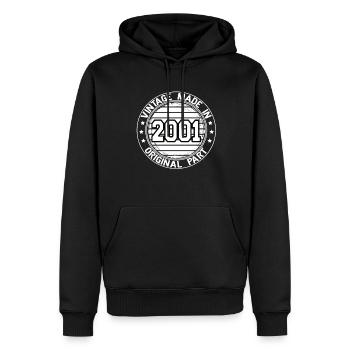 Vintage Made In 2001 Original Part Geburtstag 2001 - Männer Premium Bio Hoodie - Schwarz - Vorne - Nico (187cm)