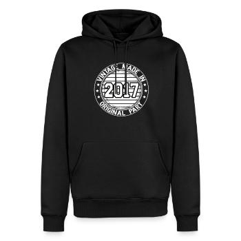 Vintage Made In 2017 Original Part Geburtstag 2017 - Männer Premium Bio Hoodie - Schwarz - Vorne - Nico (187cm)