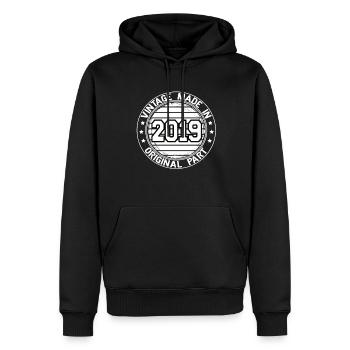 Vintage Made In 2019 Original Part Geburtstag 2019 - Männer Premium Bio Hoodie - Schwarz - Vorne - Nico (187cm)