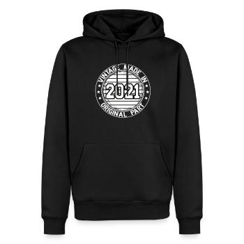Vintage Made In 2021 Original Part Geburtstag 2021 - Männer Premium Bio Hoodie - Schwarz - Vorne - Nico (187cm)