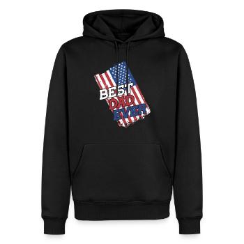 Meilleur papa patriotique de tous les temps Fête des Pères - Sweat à capuche Premium bio Homme - noir - Devant - Nico (187cm)