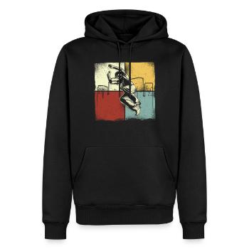 Parkour Free Running Traceur Retro - Männer Premium Bio Hoodie - Schwarz - Vorne - Nico (187cm)