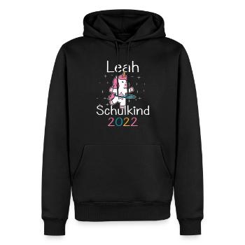 Einschulung 2022 Leah Einhorn Erstklässler 2022 - Männer Premium Bio Hoodie - Schwarz - Vorne - Nico (187cm)