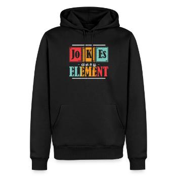 Papa JoKEs est mon élément Fête des Pères - Sweat à capuche Premium bio Homme - noir - Devant - Nico (187cm)