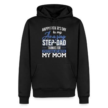 Step-Dad thanks for Putting up with Mom Vatertag - Männer Premium Bio Hoodie - Schwarz - Vorne - Nico (187cm)