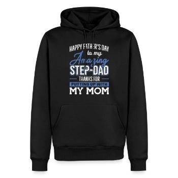 Step-Dad thanks for Putting up with Mom Vatertag - Männer Premium Bio Hoodie - Schwarz - Vorne - Nico (187cm)