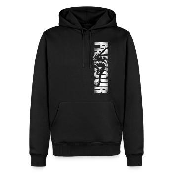 Parkour Free Running Traceur - Men’s Premium Organic Hoodie - black - Front - Nico (187cm)
