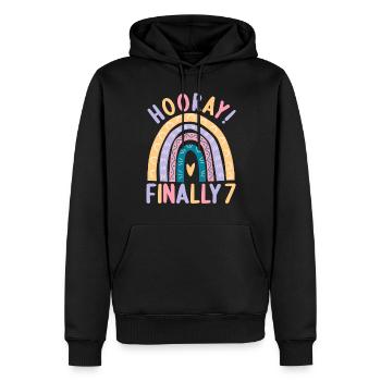 7 years Rainbow Rainbow 7th birthday - Men’s Premium Organic Hoodie - black - Front - Nico (187cm)