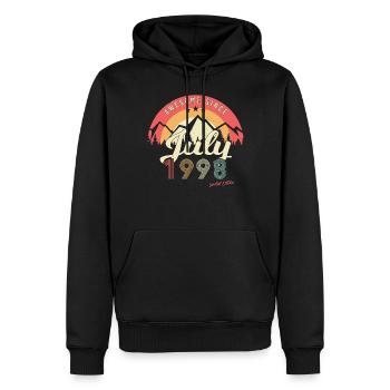 Mois de naissance Juillet 1998 - Sweat à capuche Premium bio Homme - noir - Devant - Nico (187cm)