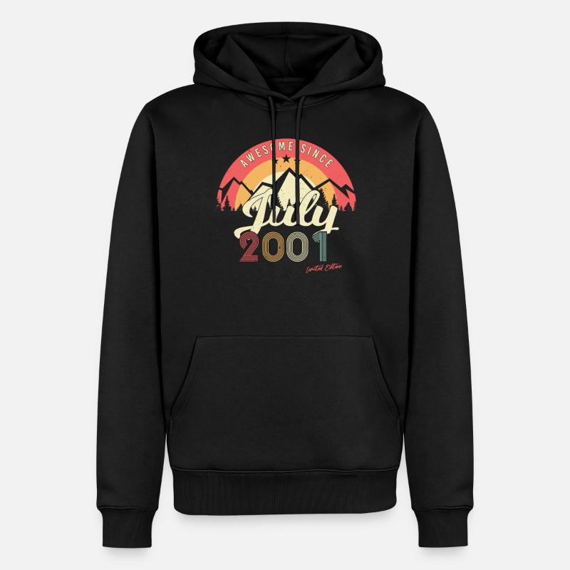Geburtsmonat Juli 2001 - Männer Premium Bio Hoodie - Schwarz