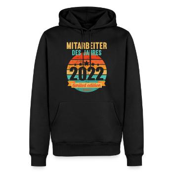 Mitarbeiter des Jahres 2022 - Männer Premium Bio Hoodie - Schwarz - Vorne - Nico (187cm)