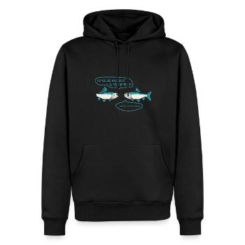 Lustige Fische Was guckst du so? Fischen Angeln - Männer Premium Bio Hoodie - Schwarz - Vorne - Nico (187cm)
