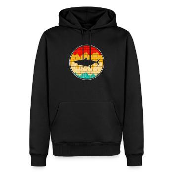 Hai Retro - Männer Premium Bio Hoodie - Schwarz - Vorne - Nico (187cm)