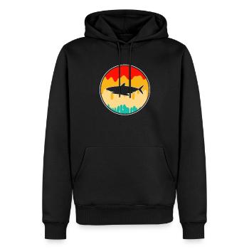 Hai Retro - Männer Premium Bio Hoodie - Schwarz - Vorne - Nico (187cm)