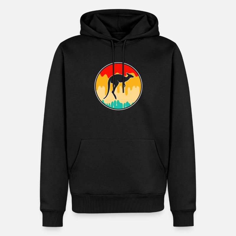Kangourou Rétro - Sweat à capuche Premium bio Homme - noir