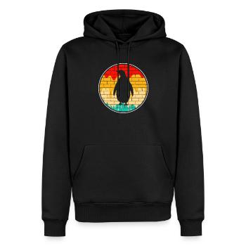 Pingouin rétro - Sweat à capuche Premium bio Homme - noir - Devant - Nico (187cm)