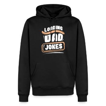Papa Blague Papa Blague Père Blagues - Sweat à capuche Premium bio Homme - noir - Devant - Nico (187cm)