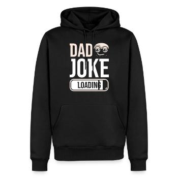 Papa Blague Papa Blague Père Blagues - Sweat à capuche Premium bio Homme - noir - Devant - Nico (187cm)