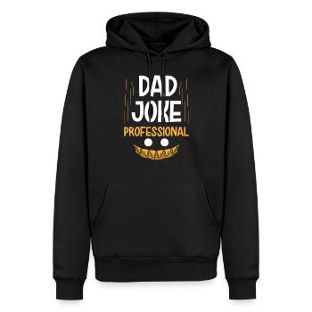 Papa Blague Papa Blague Père Blagues - Sweat à capuche Premium bio Homme - noir - Devant - Nico (187cm)