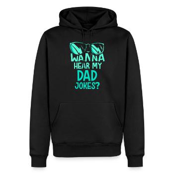 Papa Blague Papa Blague Père Blagues - Sweat à capuche Premium bio Homme - noir - Devant - Nico (187cm)