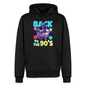 Cassette de fête à thème des années 90 des années 90 - Sweat à capuche Premium bio Homme - noir - Devant - Nico (187cm)