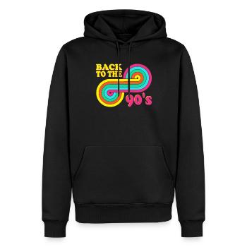 Cassette de fête à thème des années 90 des années 90 - Sweat à capuche Premium bio Homme - noir - Devant - Nico (187cm)