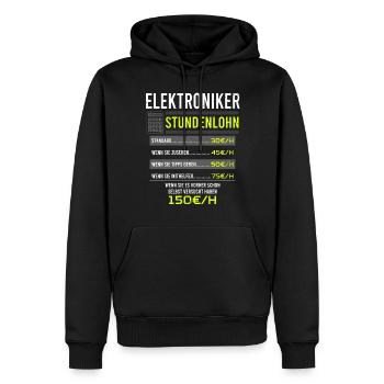 Elektroniker Spruch Arbeitsshirt Kollegen Geschenk - Männer Premium Bio Hoodie - Schwarz - Vorne - Nico (187cm)