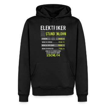 Elektriker Spruch Arbeitsshirt Kollegen Geschenk - Männer Premium Bio Hoodie - Schwarz - Vorne - Nico (187cm)