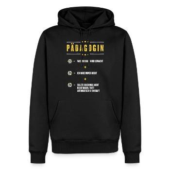 Ich Habe Immer Recht Pädagogin Beruf Paragraphen - Männer Premium Bio Hoodie - Schwarz - Vorne - Nico (187cm)