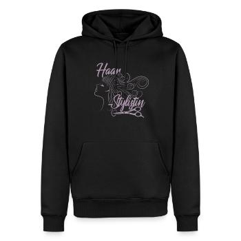 Haarstylistin Shirt Frisörin Damen Shirt Elegant - Männer Premium Bio Hoodie - Schwarz - Vorne - Nico (187cm)