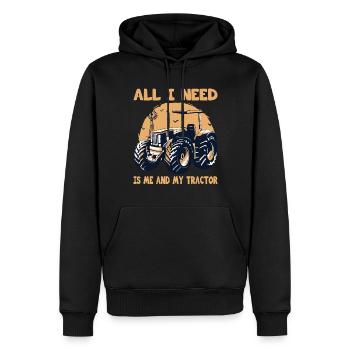 Bauer Me And My Tractor Farmer Agriculture - Men’s Premium Organic Hoodie - black - Front - Nico (187cm)