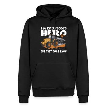 Farmer Everybodys Hero Farmer Agriculture - Men’s Premium Organic Hoodie - black - Front - Nico (187cm)