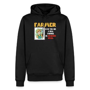 Bauer Real Farmer Endangered Species Landwirt - Men’s Premium Organic Hoodie - black - Front - Nico (187cm)