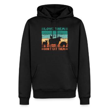 Farmer Love Them Don't Eat Them Farmer - Men’s Premium Organic Hoodie - black - Front - Nico (187cm)
