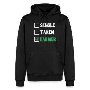 Farmer Single Taken Farmer Farmer Agriculture - Men’s Premium Organic Hoodie - black - Front - Nico (187cm)