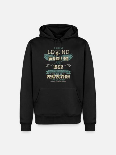 Juli 1952 Vintage Jahrgang Geburtstag - Männer Premium Bio Hoodie - Schwarz