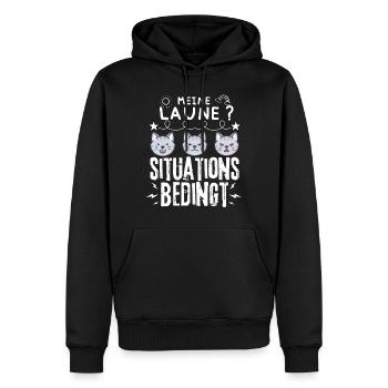 miese Laune Choleriker und Katzen - Männer Premium Bio Hoodie - Schwarz - Vorne - Nico (187cm)