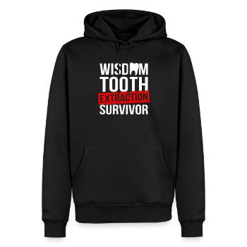 wisdom tooth extraction survivor, wisdom teeth - Männer Premium Bio Hoodie - Schwarz - Vorne - Nico (187cm)