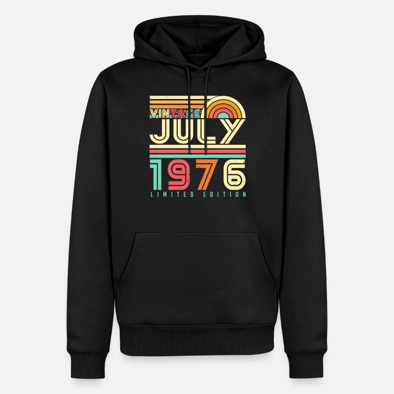 Juli 1976 Limitierte Edition - Männer Premium Bio Hoodie - Schwarz