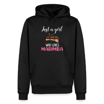 just a girl who love marimba, marimba - Men’s Premium Organic Hoodie - black - Front - Nico (187cm)