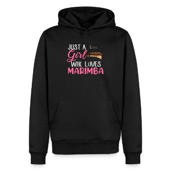 just a girl who love marimba, marimba - Men’s Premium Organic Hoodie - black - Front - Nico (187cm)