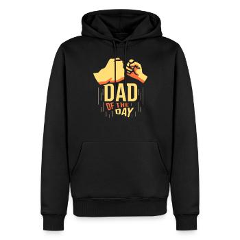 Vater Des Tages Sprüche Vater Tag Papi Papa - Männer Premium Bio Hoodie - Schwarz - Vorne - Nico (187cm)