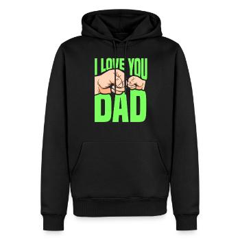 Ich Liebe Dich Papa Vater Tag Vater Papi Sprüche - Männer Premium Bio Hoodie - Schwarz - Vorne - Nico (187cm)