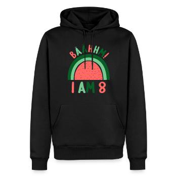 8 ans Rainbow Rainbow 8ème anniversaire - Sweat à capuche Premium bio Homme - noir - Devant - Nico (187cm)