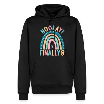 8 ans Rainbow Rainbow 8ème anniversaire - Sweat à capuche Premium bio Homme - noir - Devant - Nico (187cm)