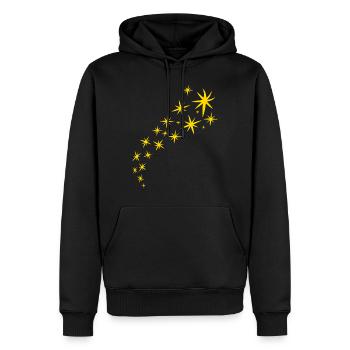 Design Gelbe Sternenflotte - Männer Premium Bio Hoodie - Schwarz - Vorne - Nico (187cm)