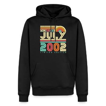20tes Lebensjahr Im Juli 2002 - Männer Premium Bio Hoodie - Schwarz - Vorne - Nico (187cm)
